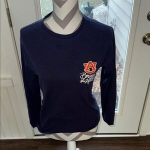 Navy Long Sleeve Shirt with Auburn Logo